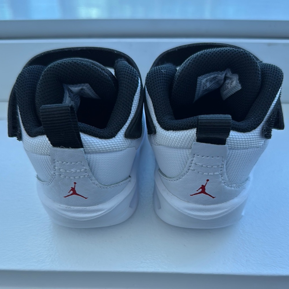 Kids White and Black Jordan Shoes